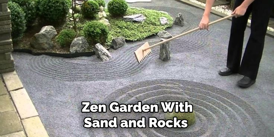 Zen Garden With Sand and Rocks